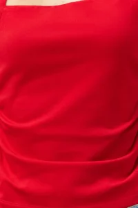 TRENDYOLMİLLA Rejection Plain Square Neck Sleeveless Shirred Fitted Flexible Knitting Blouse - Image 6