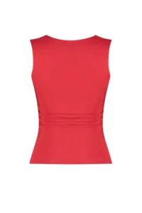 TRENDYOLMİLLA Rejection Plain Square Neck Sleeveless Shirred Fitted Flexible Knitting Blouse - Image 8