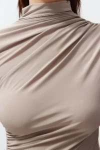 TRENDYOLMİLLA Stone Shirred Square Neck Body-fitting Flexible Knitting Blouse - Image 3