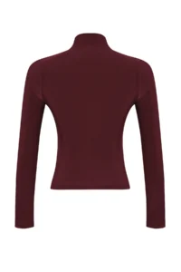 TRENDYOLMİLLA Brown Shirred Square Neck Fitted Flexible Knitting Blouse - Image 7
