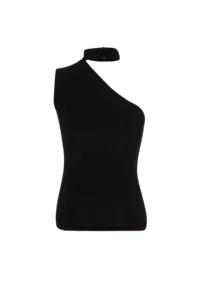 TRENDYOLMİLLA Black Choker Collar Fitted Flexible Knitting Blouse - Image 8