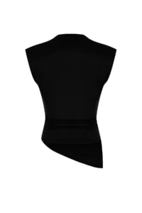TRENDYOLMİLLA Black Dog collar Drape Detailed Fitted Asymmetric Knitting Blouse - Image 8