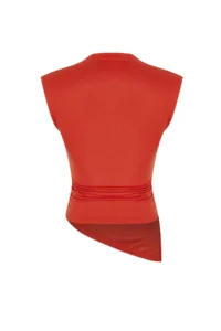 TRENDYOLMİLLA Rejection Dog collar Drape Detailed Fitted Asymmetric Knitting Blouse - Image 8