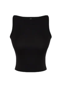 TRENDYOLMİLLA Black Sleeveless Fitted Flexible Knitting Blouse - Image 7