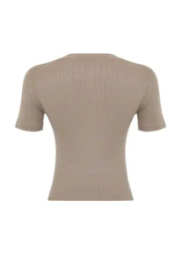 TRENDYOLMİLLA Mink Button Detailed Ribbed Fitted Flexible Knitting Blouse - Image 12
