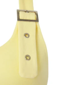TRENDYOLMİLLA Light Yellow Barbell Neck Belt Detailed Fitted Knitting Blouse - Image 6