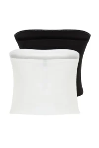TRENDYOLMİLLA Black-Ecru 2 Sets Paket Fitted Crop Flexible Knitting Blouse - Image 7