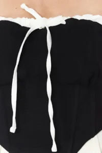 TRENDYOLMİLLA Black Binding Detailed Strapless Crop Weaving Blouse - Image 4