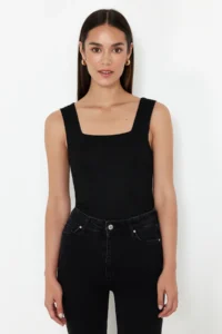 TRENDYOLMİLLA Black-Ecru Basic 2 Sets Paket Top Thin Blouse - Image 7