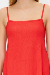 TRENDYOLMİLLA Rejection Adjustable Sleeveless Square Neck A-line Crepe/textured Knitting Maxi Dress - Image 5