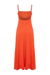 TRENDYOLMİLLA Rejection Adjustable Sleeveless Square Neck A-line Crepe/textured Knitting Maxi Dress - Image 8