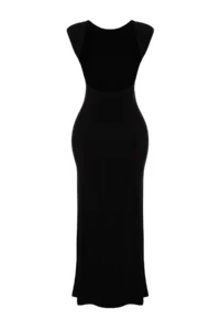 TRENDYOLMİLLA Black Low-cut back Fitted Maxi Flexible Knitting Maxi Pen Dress - Image 7