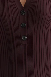 TRENDYOLMİLLA Plum Maxi Polo Shirt Collar Dress - Image 3