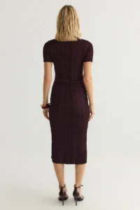 TRENDYOLMİLLA Plum Maxi Polo Shirt Collar Dress - Image 5