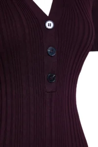 TRENDYOLMİLLA Plum Maxi Polo Shirt Collar Dress - Image 7