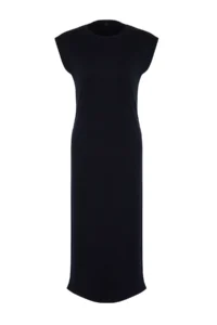 TRENDYOLMİLLA Navy Blue Maxi Knitwear Premium Kalite Dress - Image 7