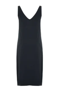 TRENDYOLMİLLA Anthracite More Sustainable Sleeveless Cowl Neck Modal Content shift/Plain Midi Knitting Dress - Image 8