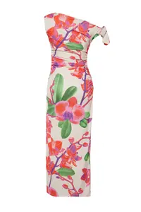 TRENDYOLMİLLA Multicolored Floral Printed Knitting Maxi Flexible Pen Dress - Image 12