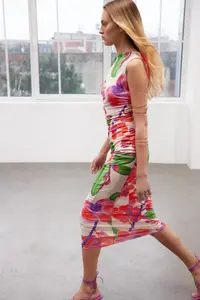 TRENDYOLMİLLA Multicolored Floral Printed Knitting Maxi Flexible Pen Dress - Image 14
