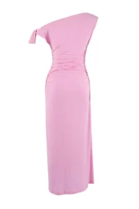 TRENDYOLMİLLA Limited Edition Pink Floral Printed Knitting Maxi Flexible Pen Dress - Image 2