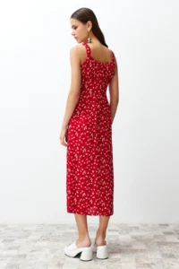 TRENDYOLMİLLA Rejection Floral Viscose Maxi Weaving Dress - Image 6