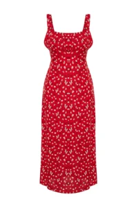 TRENDYOLMİLLA Rejection Floral Viscose Maxi Weaving Dress - Image 7