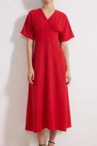 TRENDYOLMİLLA Rejection A Cut Bodice Detailed V-neck Maxi Weaving Dress - Image 3