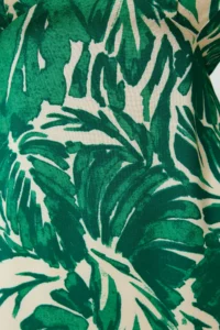 TRENDYOLMİLLA Green Tropical Floral A Cut Viscose Mini Weaving Dress - Image 5