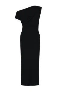 TRENDYOLMİLLA Black Fitted Bodycon Boat Neck Zero Sleeve Flexible Knitting Midi Pen Dress - Image 8