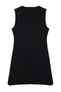 TRENDYOLMİLLA Black Plain Cut Button Detailed Mini Weaving Dress - Image 7