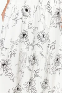 TRENDYOLMİLLA White animals shift Barbell Neck Lined Maxi Lined Weaving Dress - Image 7