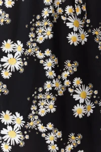 TRENDYOLMİLLA Black Belted flower patterned A Cut Double breasted Yaka Midi Weaving Dress - Image 5