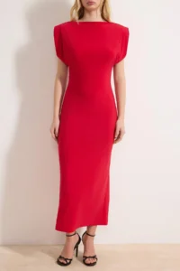 TRENDYOLMİLLA Rejection Plain padded Draped bodycone/Fitting Flexible Knitting Dress - Image 3