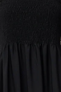 TRENDYOLMİLLA Black Plain A Cut Gipelli Square Neck Lined Maxi Weaving Dress - Image 3