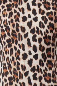 TRENDYOLMİLLA Brown Leopard Patterned Mini Satin Weaving Dress - Image 4