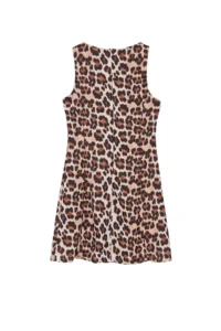TRENDYOLMİLLA Brown Leopard Patterned Mini Satin Weaving Dress - Image 7