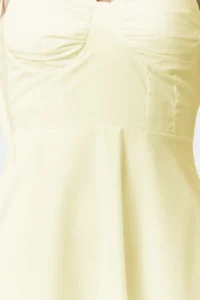 TRENDYOLMİLLA Light Yellow Waist Draped Detailed Sleeveless Weaving Maxi Dress - Image 4