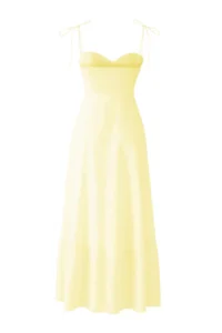TRENDYOLMİLLA Light Yellow Waist Draped Detailed Sleeveless Weaving Maxi Dress - Image 7