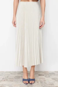 TRENDYOLMİLLA Stone pleated Maxi Flexible Knitting Skirt - Image 4