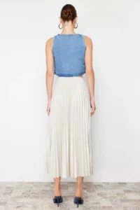 TRENDYOLMİLLA Stone pleated Maxi Flexible Knitting Skirt - Image 5