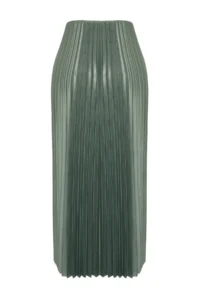 TRENDYOLMİLLA Mint pleated Maxi Flexible Knitting Skirt - Image 7