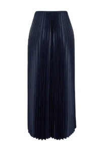 TRENDYOLMİLLA Navy Blue pleated Maxi Flexible Knitting Skirt - Image 9
