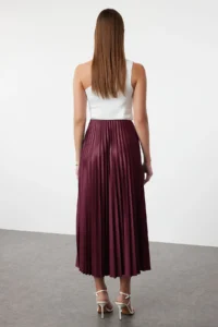 TRENDYOLMİLLA Plum pleated Maxi Skirt - Image 5