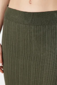 TRENDYOLMİLLA Khaki Midi Knitwear Premium Yarn/ Special Yarn Skirt - Image 11