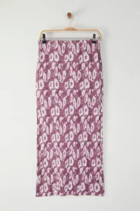 TRENDYOLMİLLA Dusty Rose Floral Printed Normal Elastic Waist Pilise Maxi Knitting Skirt - Image 5