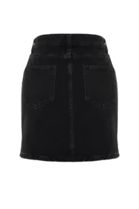 TRENDYOLMiLLA More Sustainable Black High Waist Mini denim Skirt - Image 7