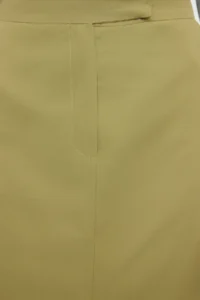 TRENDYOLMiLLA Khaki Premium Straight Front Slit Midi Size Weaving Skirt - Image 4