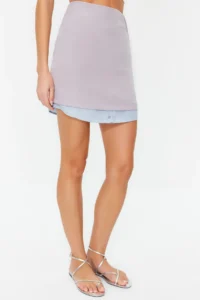 TRENDYOLMiLLA Gray Skirt Detailed Mini Size Weaving Skirt - Image 4