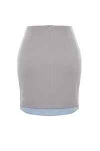 TRENDYOLMiLLA Gray Skirt Detailed Mini Size Weaving Skirt - Image 8