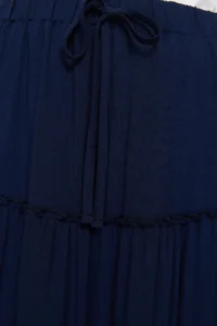 TRENDYOLMiLLA Navy Blue Flared Maxi Size Weaving Skirt with Gather Detail at Waist - Image 5
